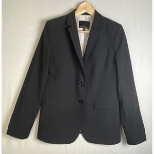 Banana Republic Long and Lean Fit Jacket Wool Blazer Black Office Work Sz 6